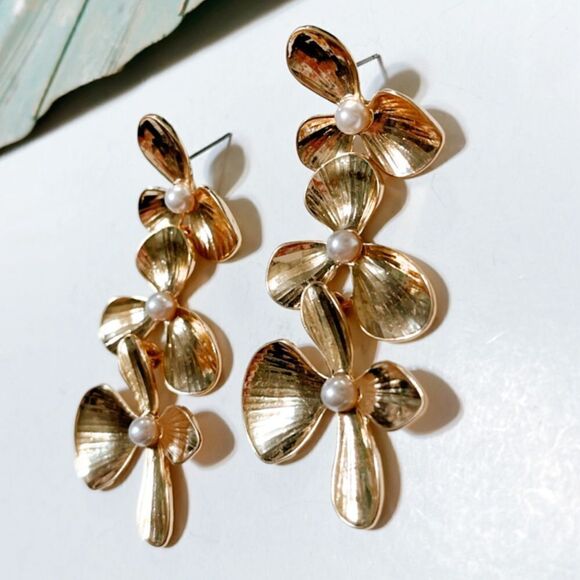 Flower statement earrings #70 - Picture 4 of 6